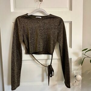 Reformation Shimmering Bronze Crop Top